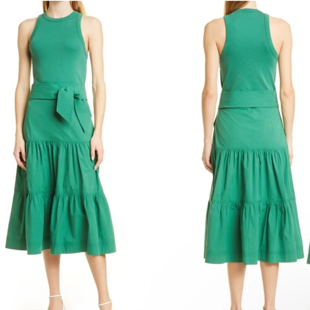 Veronica Beard Austyn Midi Mixed Media Dress- Size Medium - Picture 3 of 13